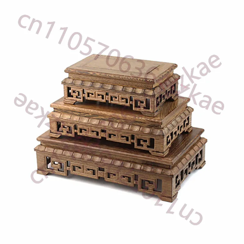 

Rosewood-Natural Stone Base for Handicraft Ornaments, Rectangular Base, Chicken Wing Wood, Wooden Support