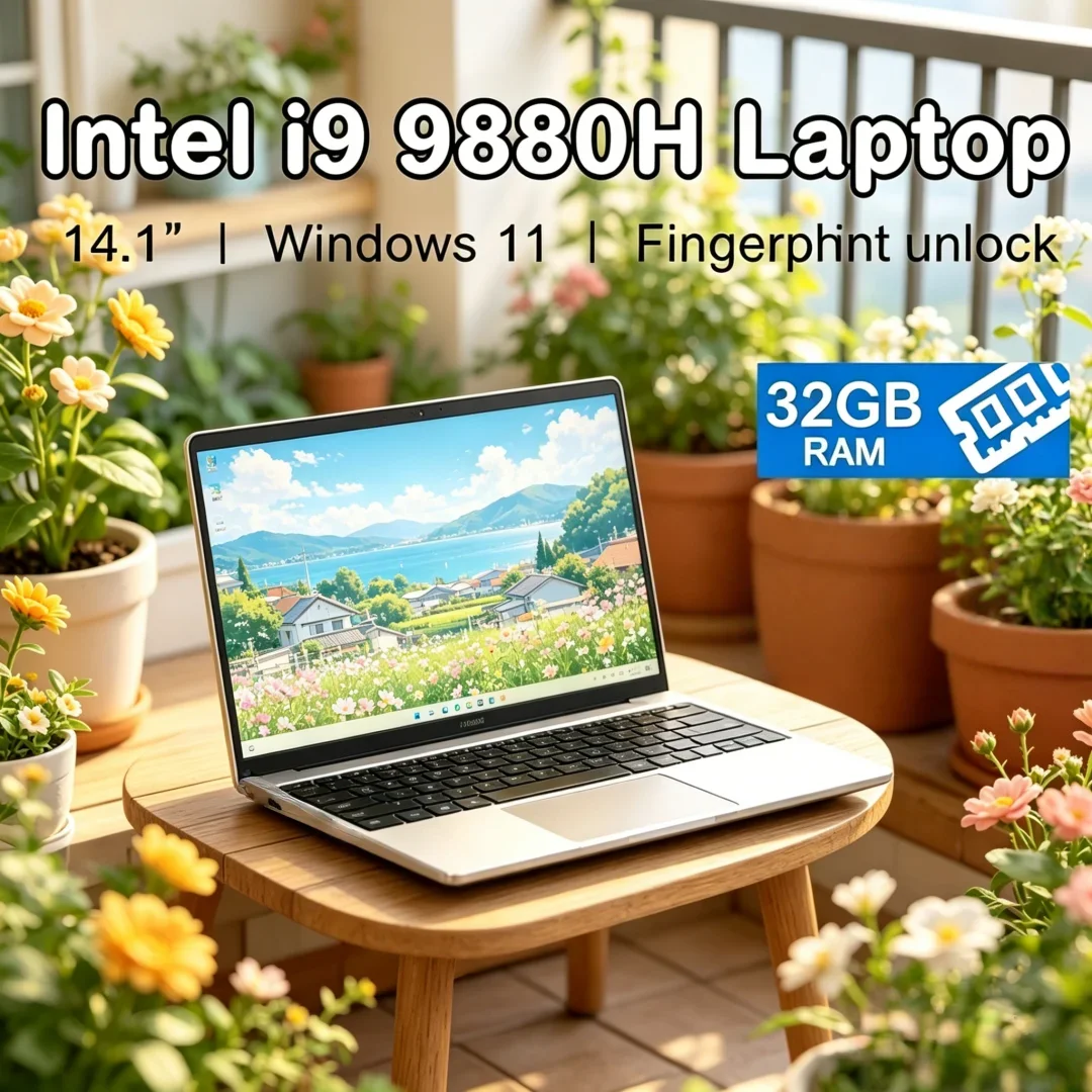 

2026 Prismatic Portable 14.1" HD Laptop Intel Core I9-9880H 32GB RAM 2TB SSD Luminiferous Ultra Slim Windows 11 Serviceable