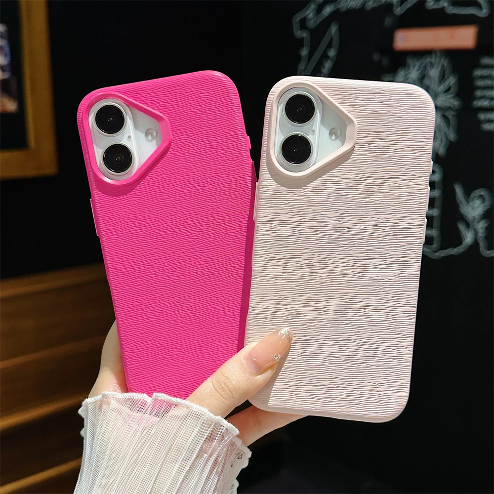 Luxury TPU Solid Candy Color Rabbit Fur Texture Phone Case For iPhone 15 14 13 12 11 16 Pro Max Plus Skin Feel Full Back Cover