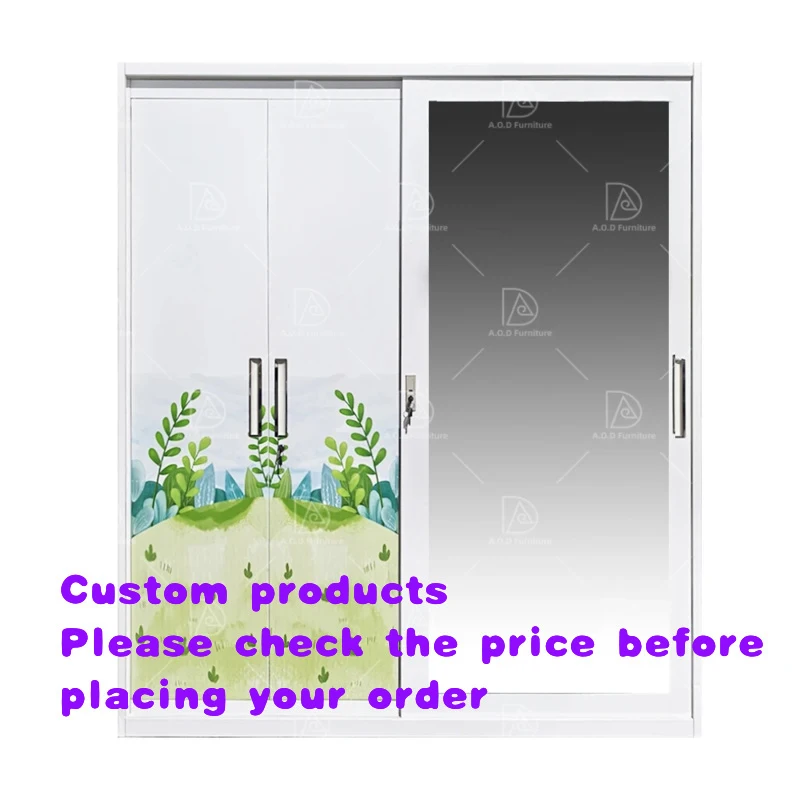 custom.Printed Steel Removable Hangers Home Furniture Bedroom Wardrobe Sliding Door Metal Cupboard Hospital Appl