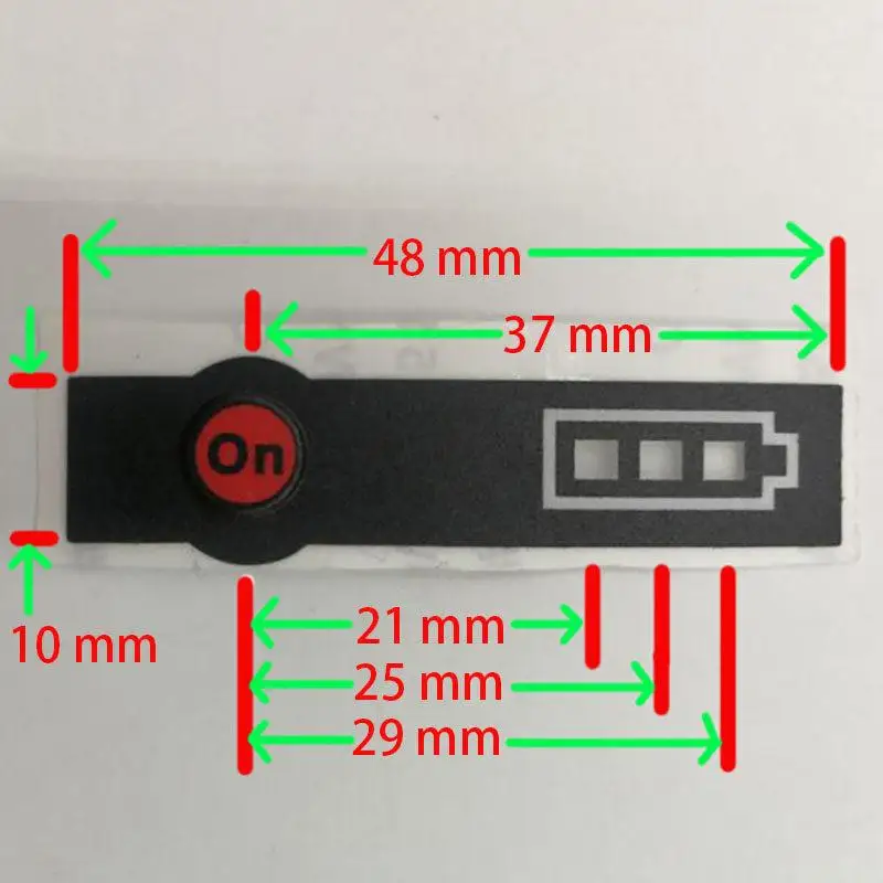 NEW 5/10Pcs 14.4V 18V Lithium Battery Case LED Key Sticker Label Tag For Li-ion Battery LED Sticker Label Pack