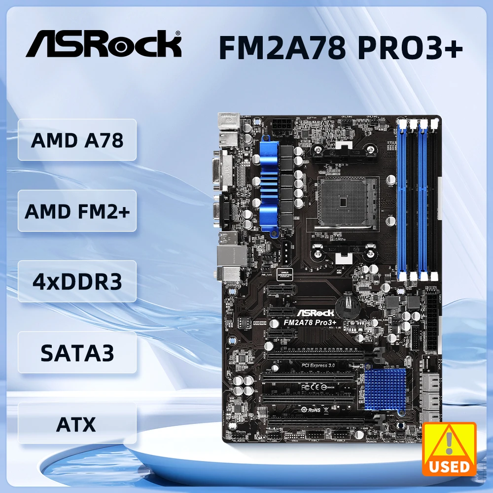 ASROK FM2A78 PRO3 + placa base FM2 + AMD A78 compatible con A10 AD8750 A8 AD7600 X4 AD860 A10 AD6700 A6 AD642 A4 AD6300 cpu DDR3