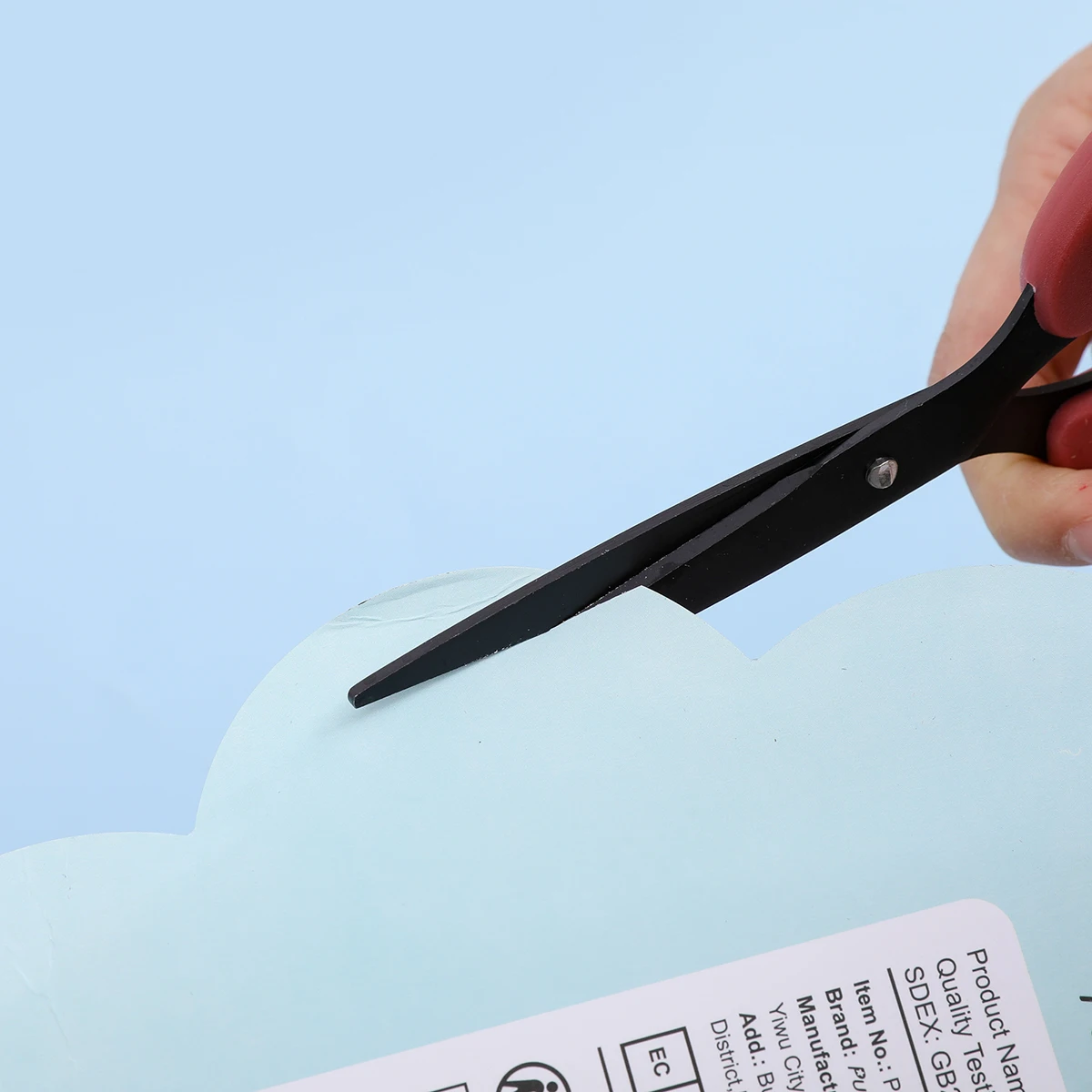 1pce Black Office Scissors 6.1 Inch Sharp Scissor Stainless Steel Blade Shears Straight ABS Handle Shear for All Purpose