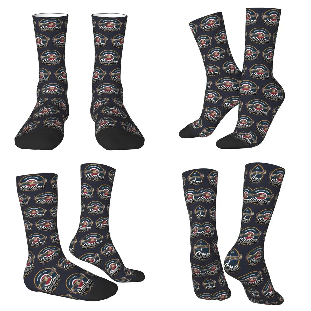 RAF Supermarine Spitfire Fighter Aircraft Plane Airplane Socks Harajuku Super Soft Stockings All Season Long Socks for Unisex