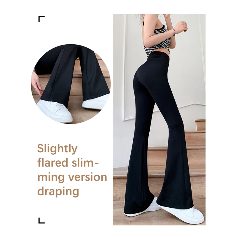 Flare Leggings Yoga Pants Women High Waist Wide Leg Pants Women Gym Sports Black Flared Pant Plus Size Dance Trousers 2023 New