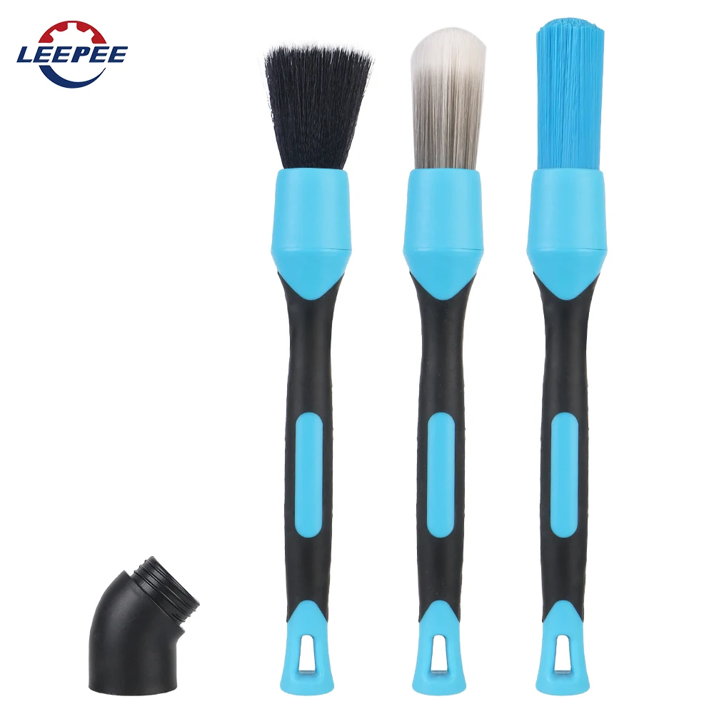 3PCS Air Conditioner Air Outlet Cleaning Brushes Elbow Sweeping Tools Car Interior Detail Cleaning Brush Wheel Rims Clean Brush