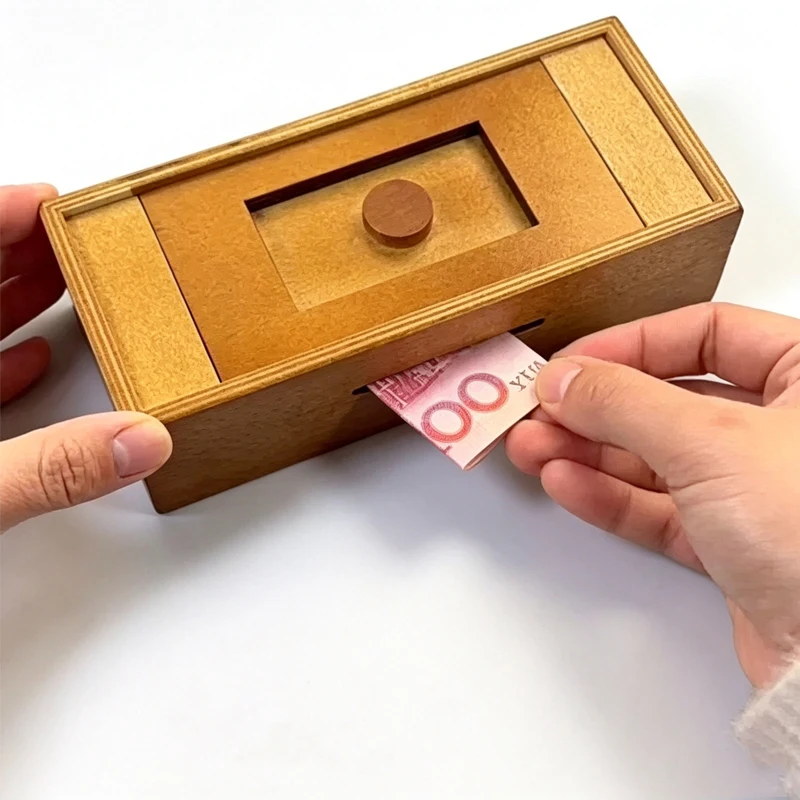 Wooden Puzzle Box with Secret Hidden Compartment Difficult Brain Teaser Magic Drawers For Adults & Kids Birthday Surprise Gifts view 2