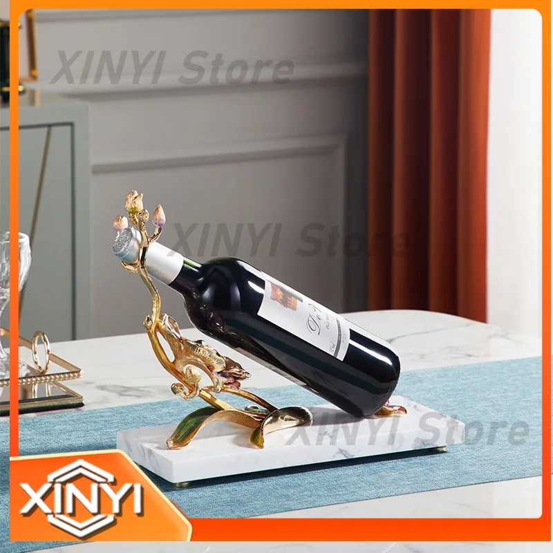 Modern Minimalist Luxury Desktop Decor for Home Living Room Wine Cabinet Creative Ornament Light Luxury Wine Rack Decor