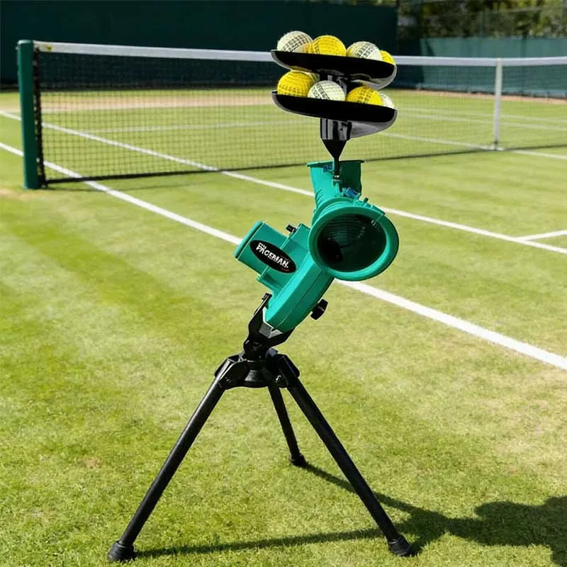 Tennis & Bowling Machine Indoor Outdoor Training Automatic Ball Feeder with Nets Professional Practice Equipment PP Material