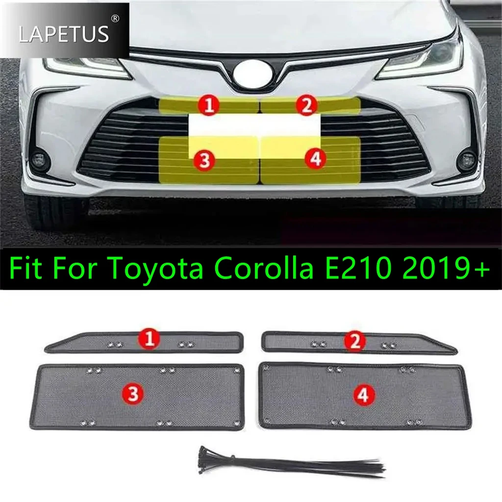 

Auto Middle Insect Screening Mesh Front Grille Insert Net Anti-leaf Dust Protect Accessories For Toyota Corolla E210 2019 - 2024