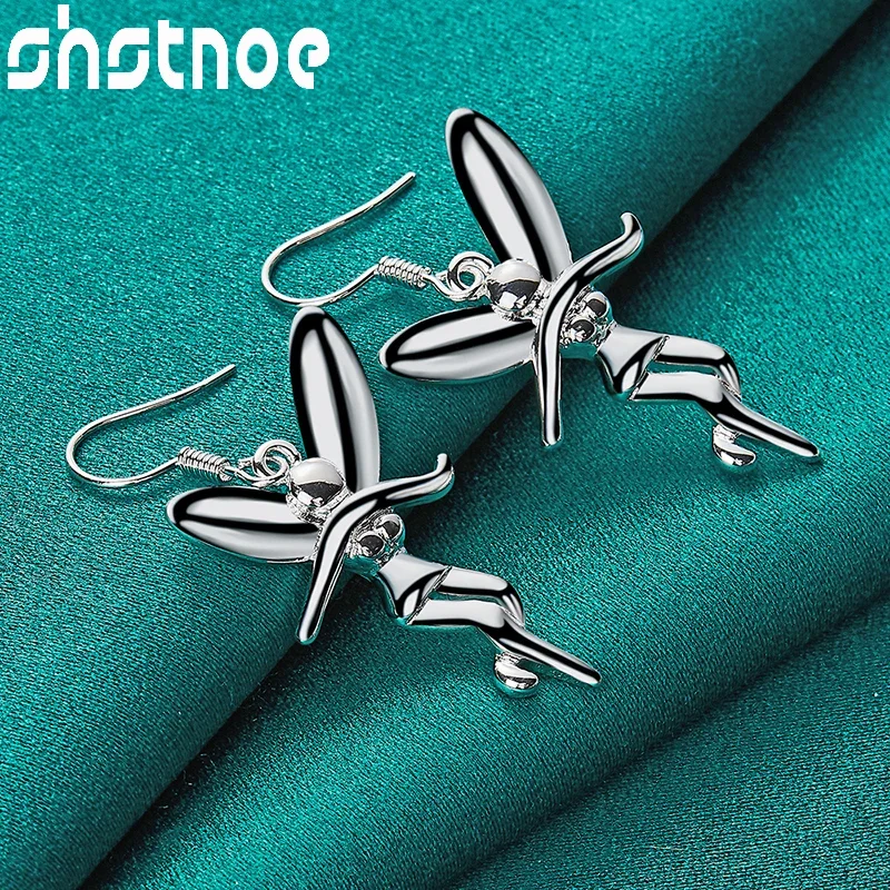 

SHSTONE 925 Sterling Silver Fairy Earrings For Women Drop Earrings Party Engagement Wedding Birthday Gift Fashion Charm Jewelry