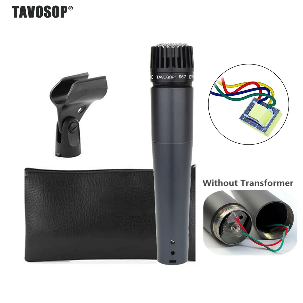 

Динамический кардиоидный микрофон TAVOSOP S57 для сценического пения, профессиональный проводной микрофон для караоке, записи вокала и би-бокса.