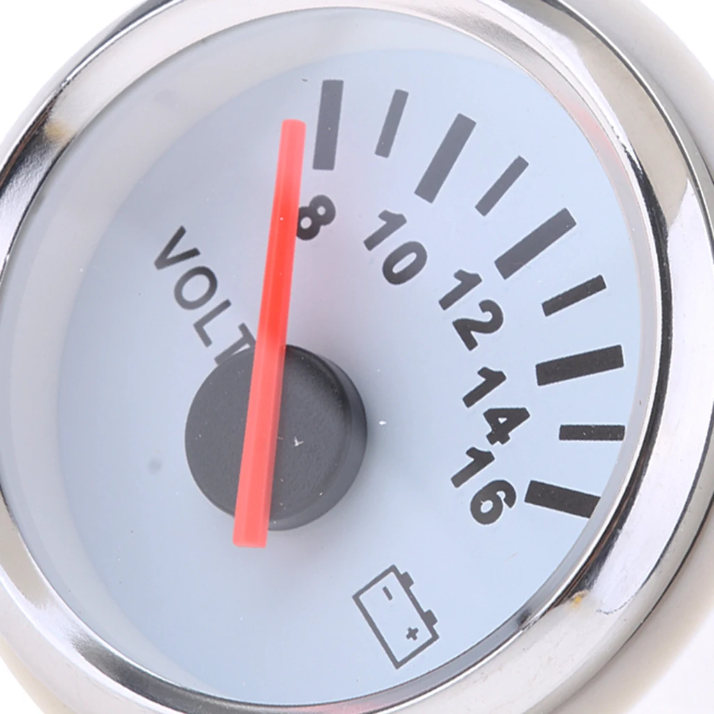 

High Precision Boat Voltmeter Gauge Stainless Steel Battery Meter Stepping Motor for Waterproof Car Radio Boat Installations
