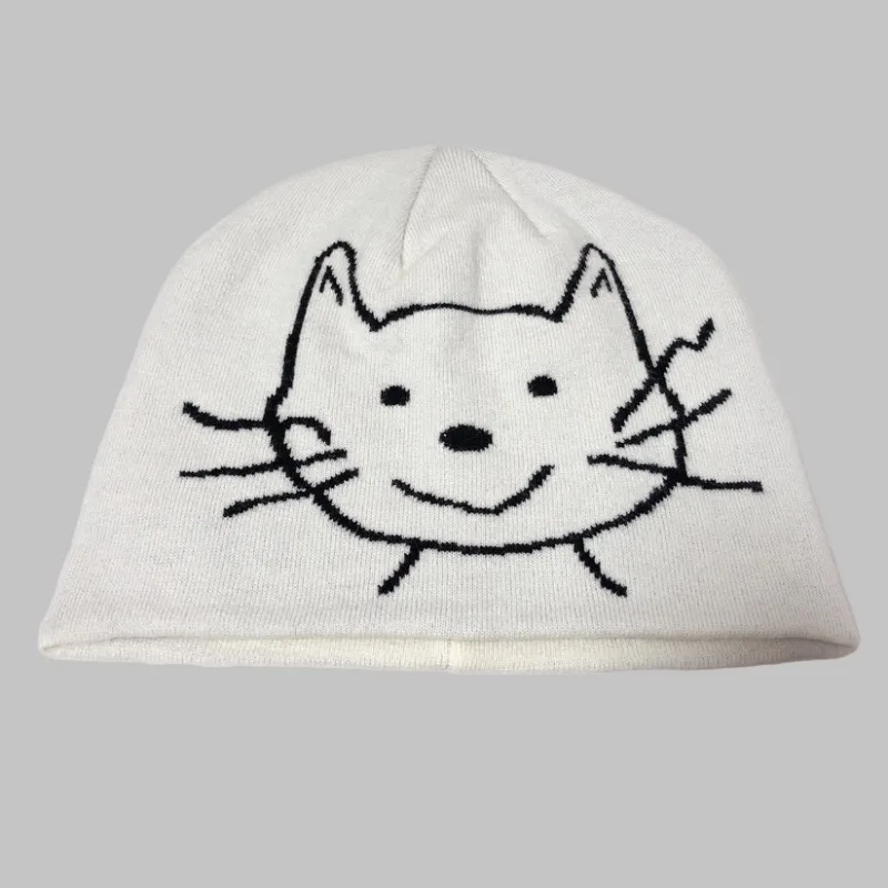 الكورية شخصية القط الجاكار البلوز القبعات الباردة للرجال الخريف والشتاء عارضة الدافئة الأزياء بيني تنوعا للنساء