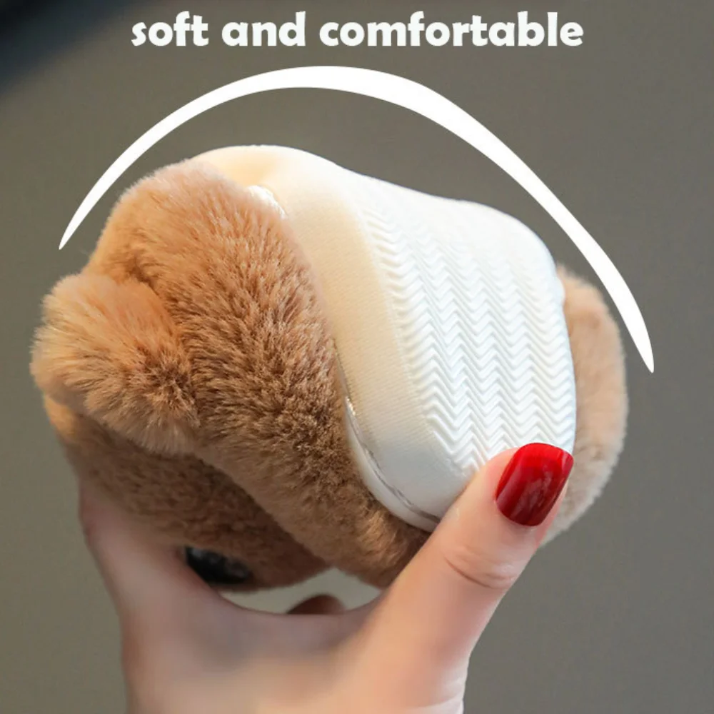 Comwarm الأطفال نعال من القطن لطيف الكلب تصميم لينة النعال القصيرة عدم الانزلاق المنزل داخلي نوم النعال للأطفال 1-5 سنوات