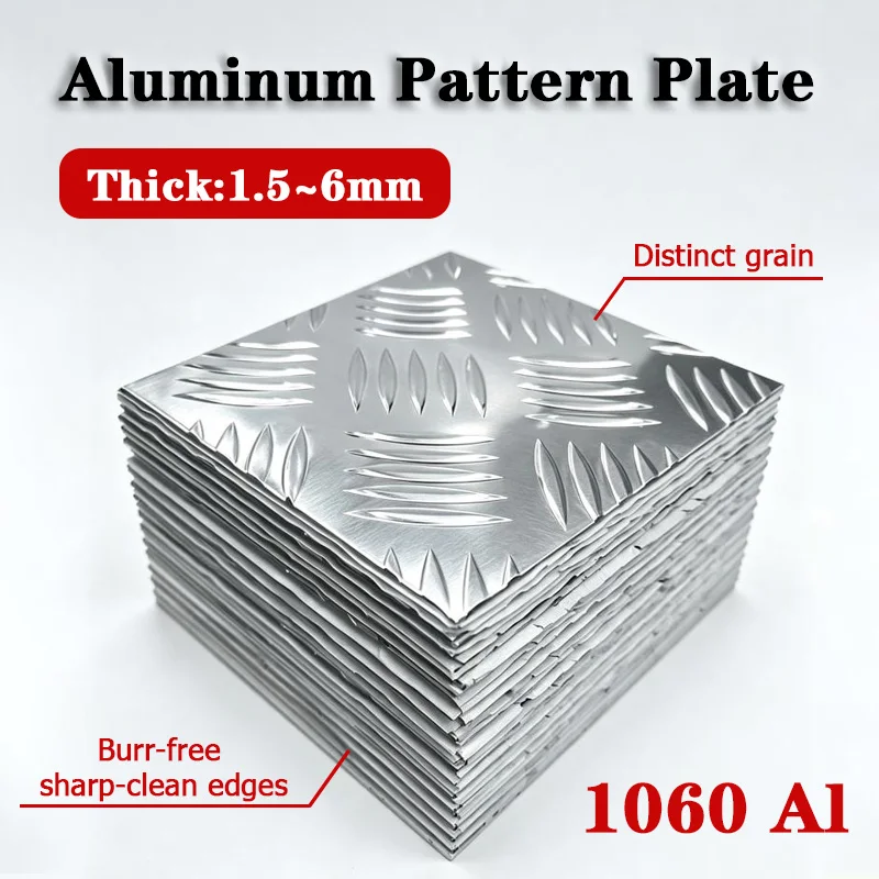 1060 Aluminum Treadplate Chequer Kick Tread Plate Bar Sheet 1.5mm 2mm 2.5mm 3mm 3.5mm 4mm 5mm 6mm