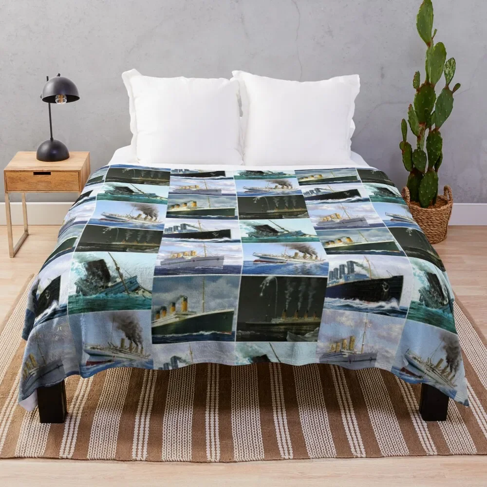 

Titanic,iceburg,white star star liners,ship Throw Blanket Soft Comfort Blanket for Reading Watching TV