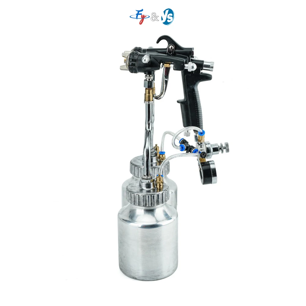 YS HVLP PT-29B doble boquilla 1,3mm PISTOLA DE PULVERIZACIÓN de aire alimentación a presión pintura en aerosol pintura cromada pulverizador de presión neumático de doble cabezal