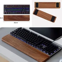 Reposamuñecas para teclado de madera de nogal, almohadilla de palma para teclado mecánico, almohadilla ergonómica, 87/98/104/108 teclas, adecuada para varios tamaños personalizados