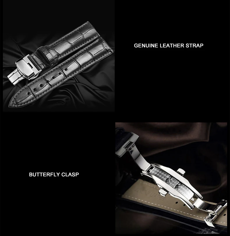 BORMAN Мужские автоматические часы 41 мм Роскошные механические наручные часы Водонепроницаемые с сапфировым стеклом Мультициферблат Месяц Дата