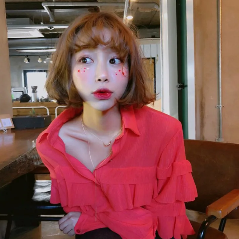 Charmant doux femmes irt bois ain printemps automne hiver Faion coréen Sle vêtements intérieurs coupe régulière exclusive en ligne