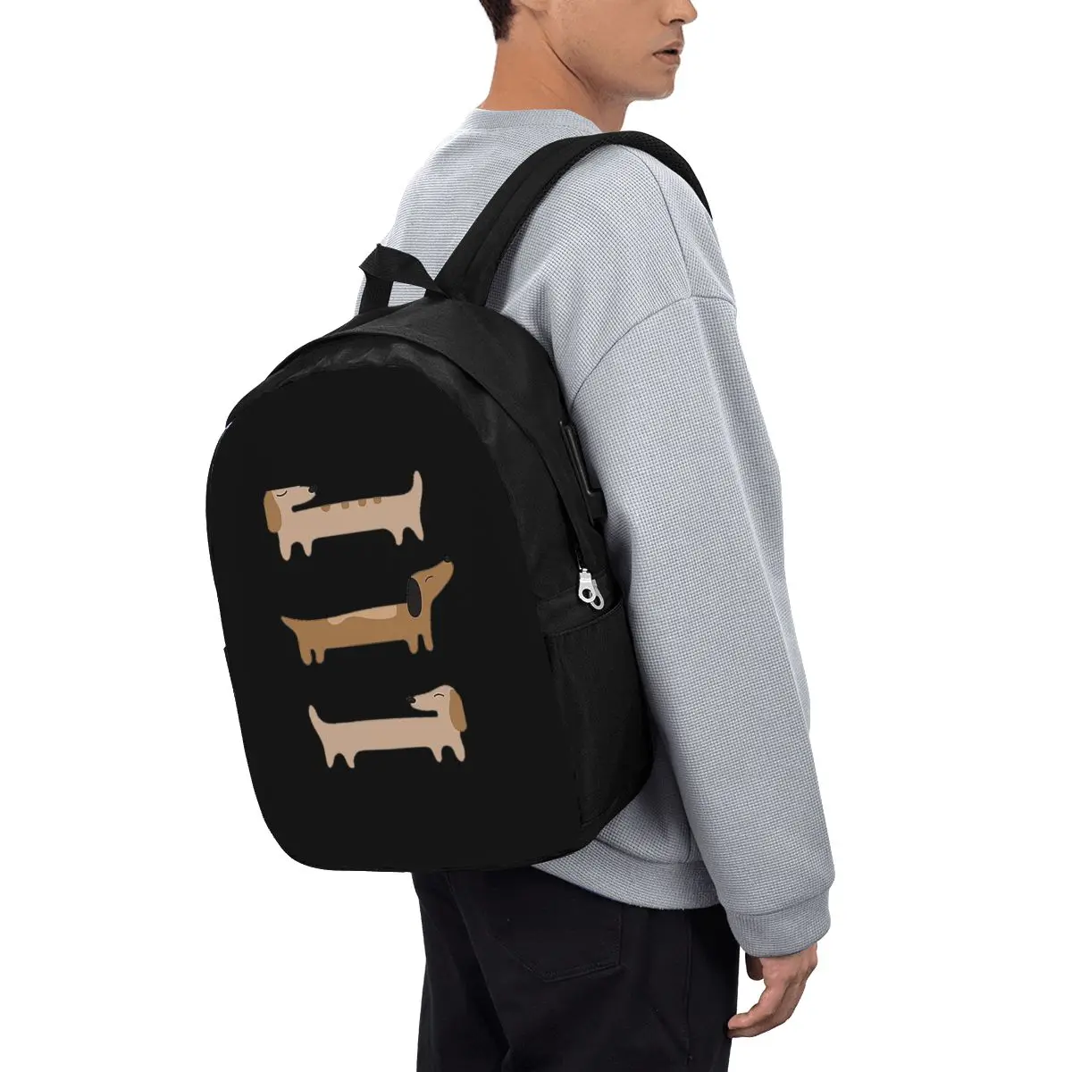 Home Decor - Dachshund Backpack Travel Notebook Bag Computer College Student School Bag Laptop Shoulder Bags for Men Women view 3