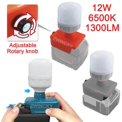 Cordless LED Work Light For Makita/Dewal/Milwaukee/Einhel 18V Battery, Rechargeable Flashlight Portable Emergency Flood Lamp