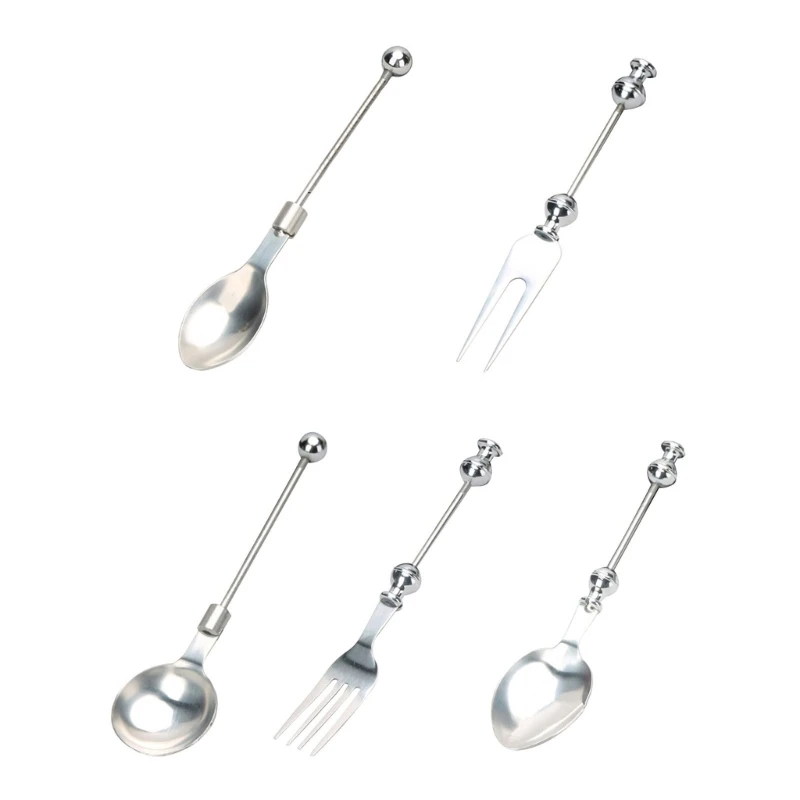 Colher açúcar para chá, garfo para bolo frutas, aço inoxidável, seguro para máquina lavar louça, mini garfo chá,