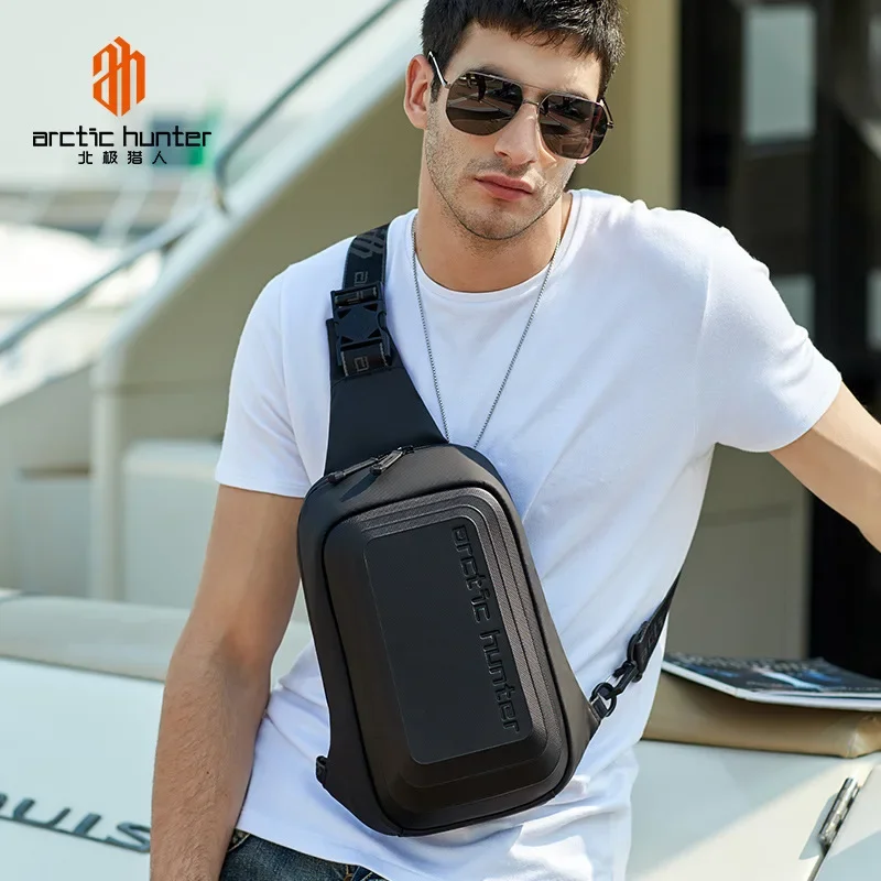 New Men's shoulder bag chest bag Top quality Comfortable breathable male messenger bag EVA hard shell Anti-theft Crossbody bag