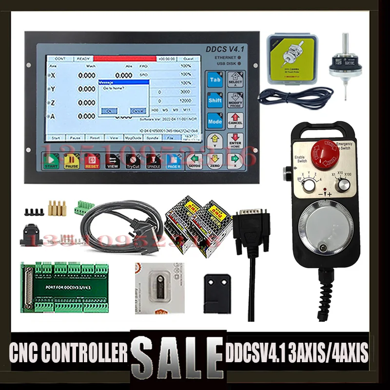 The latest DDCSV4.1 3/4 axis CNC controller kit emergency stop handwheel MPG,3d touch probe, is superior to ddcsv3.1