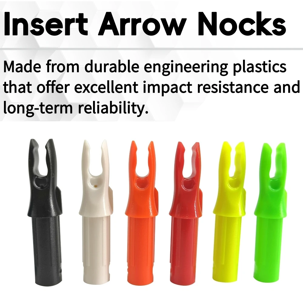 

24pcs Insert Arrow Nock Plastic Tail fit ID 6.2mm OD 7.6mm Shaft Bow Archery Shooting Hunting Target Training Replacement Parts