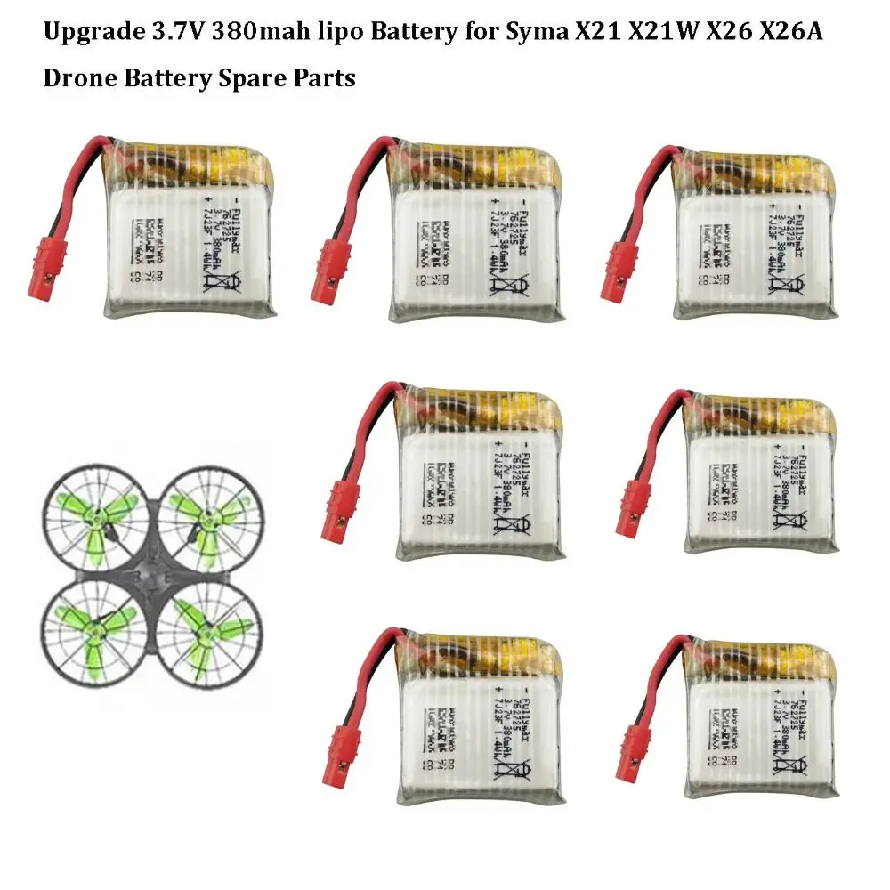 Atualizar bateria lipo 3.7v 380mah com carregador bateria de aeronave de quatro eixos rc quadcopter acessórios para syma x21 x21w x26 x26a