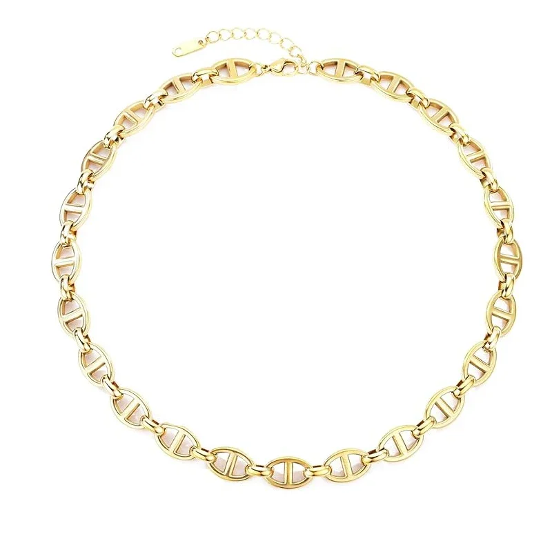 

CLN1 14K Gold Plated Dainty Choker Necklace for Women Girls 316L Stainless Steel Jewelry Gifts