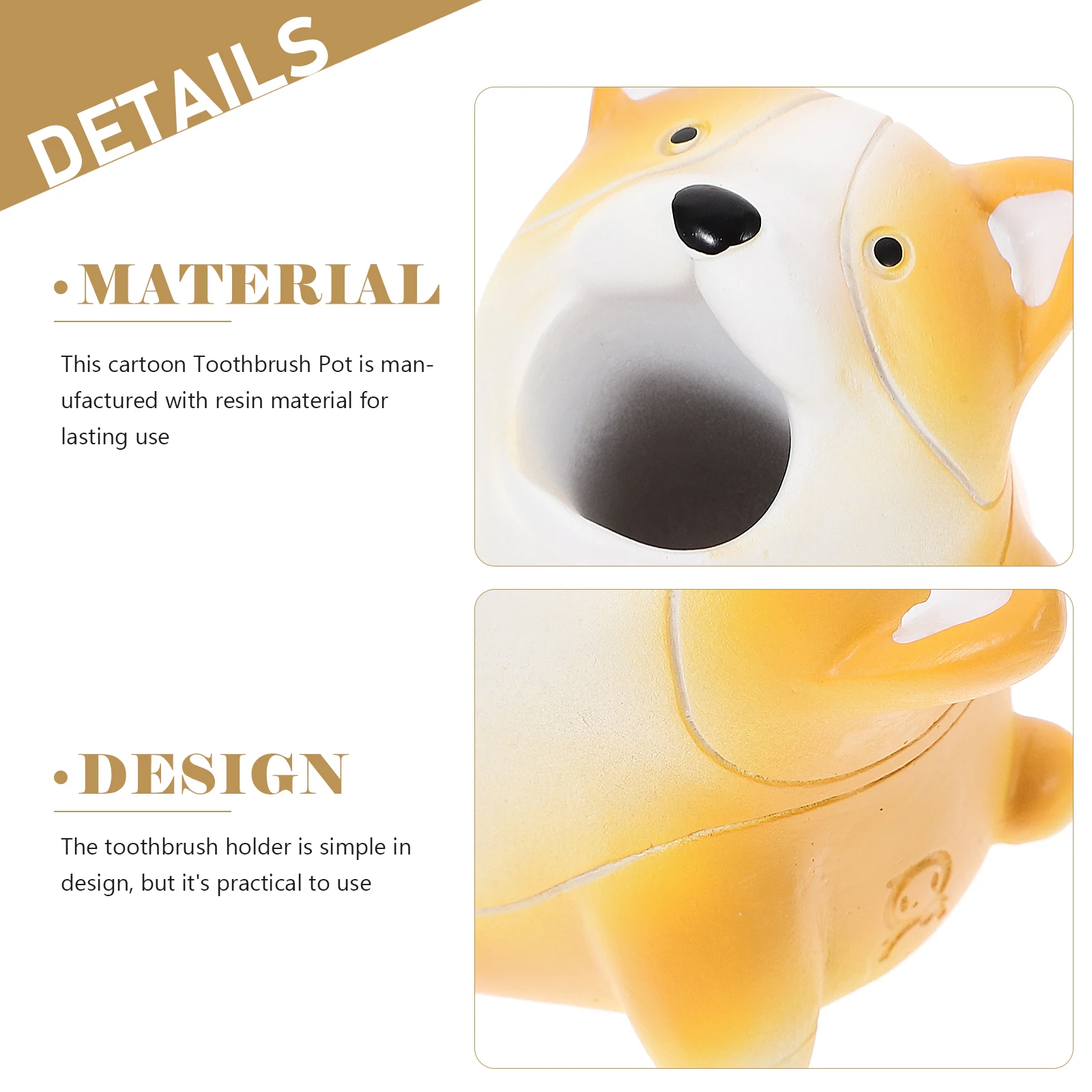 

Cartoon Dog Toothbrush Holder Resin Bathroom Organizer Travel Size Tall Design Practical Storage Solution Desktop Pen Pencil