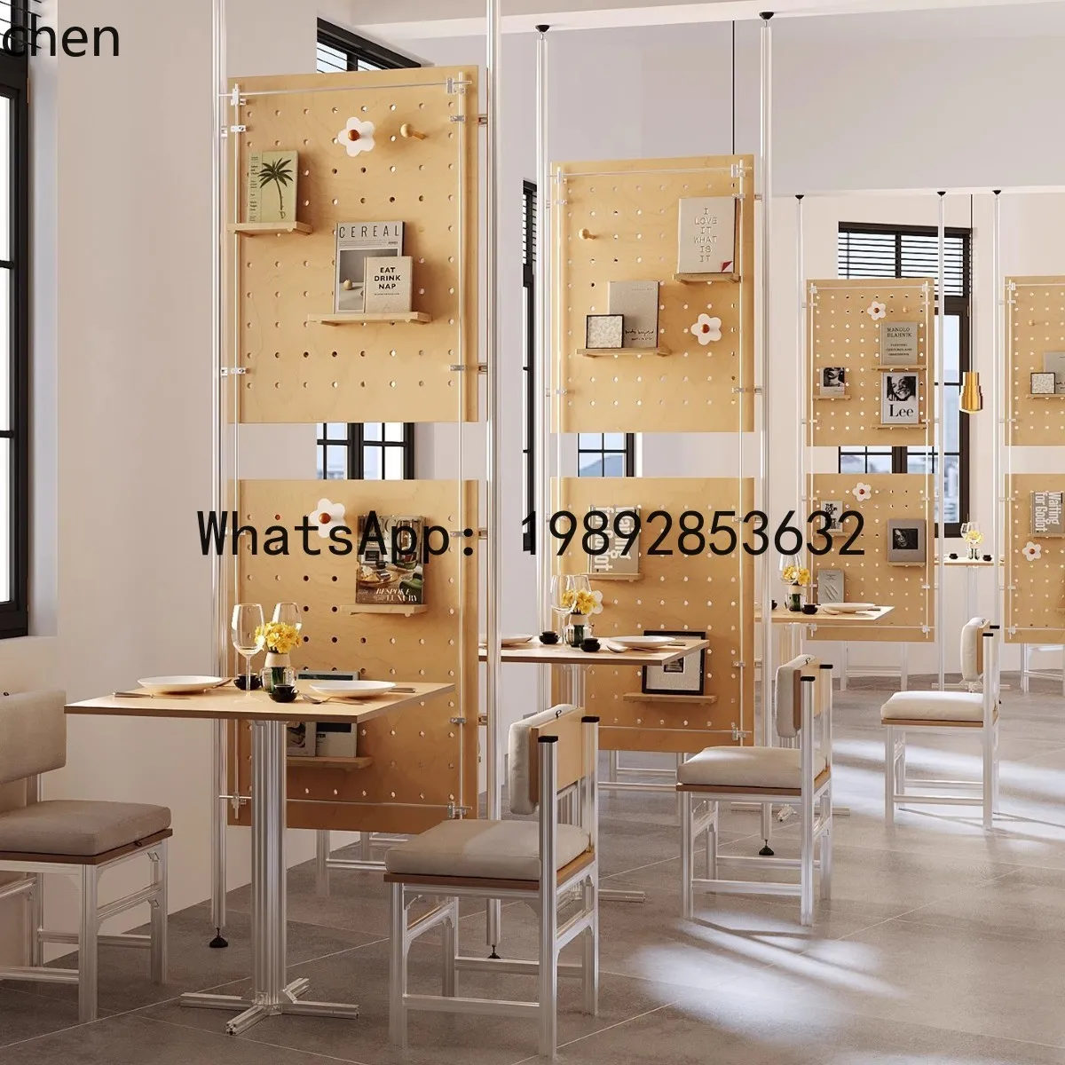 YFY Aluminum Profile Restaurant Exhibition Hall Ceiling-Free Perforated Board Screen Partition Decorative Shelf Display Rack
