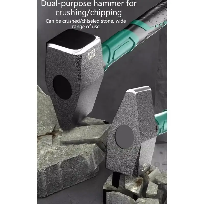 E8BD 2lb/2.5lb/3lb Carbon Steel Multifunctional Hammer Hardware Work Tool Household Use Hammer Shockproof Fitter Hammer