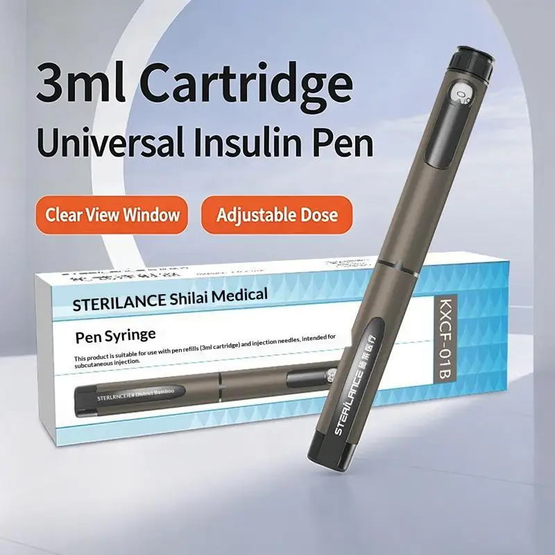 Lápiz de insulina para diabetes de 3 ml, reutilizable, portátil, dispositivo de inyección fácil de usar con dosis ajustable para el cuidado personal en casa u oficina, práctico.