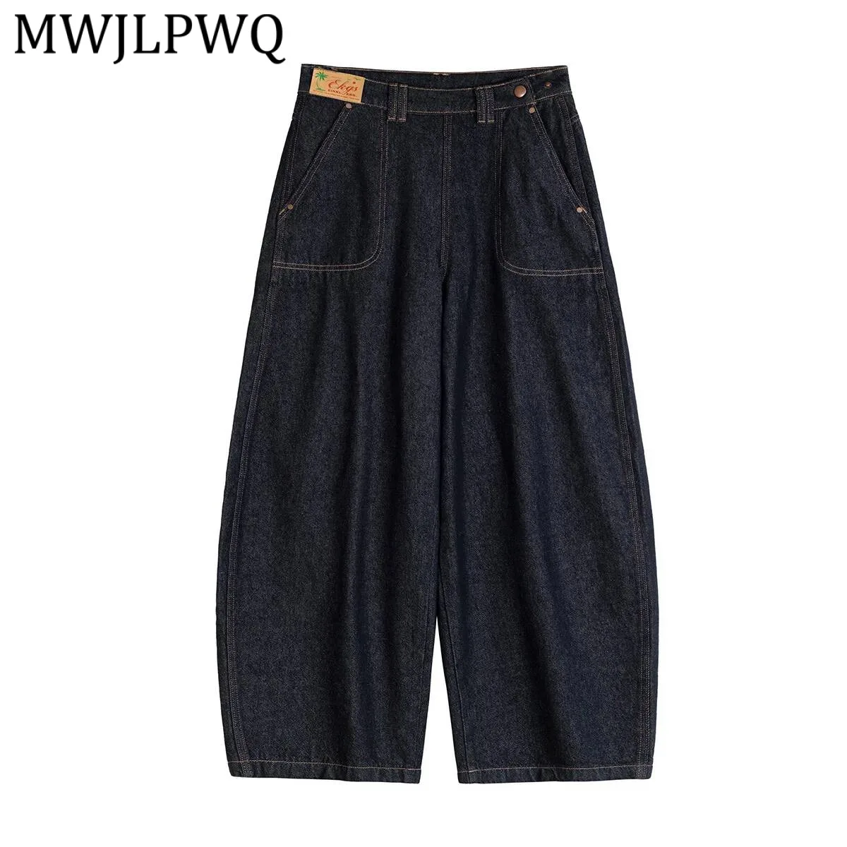 

MWJLPWQ High-Quality Male Washed Machete Jeans Retro American 2026 Spring Loose Unisex Loose Casual Wide-Leg Pants Trendy 22048