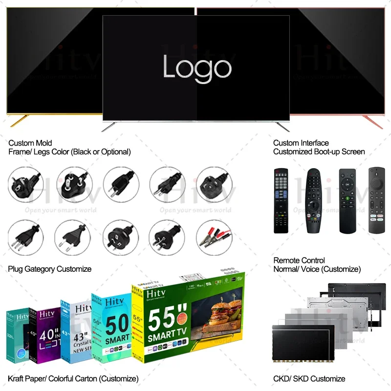 تلفزيون ذكي 40 بوصة LED، شاشة كاملة بدون حدود، 1080p 4K HDTV