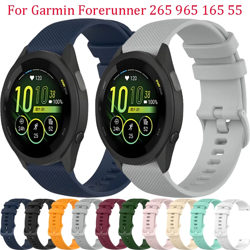 20 مللي متر 22 مللي متر الرسمية لينة سيليكون حزام ل Garmin Forerunner 265 965 255 165 55 مريحة الفرقة سوار Garmin Venu 3-2 Correa