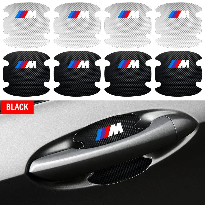 4pc New Car Sticker Anti Scratch Car Door Handle Carbon Fiber Protector For BMW M 1 3 4 5 6 7 E Z X M3 M5 M6 E39 E46 E30 E28 E91