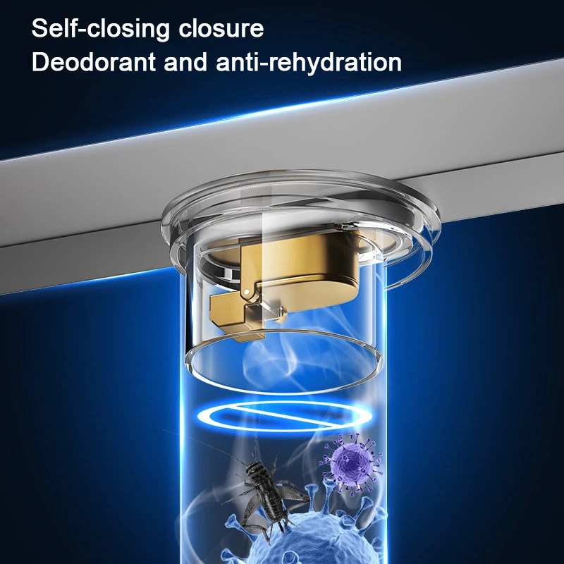 Imagem -05 - Dreno de Piso Linear de 304 Tira Longa Retangular Anti-odor Galvanoplastia com Núcleo de Cobre Aço Inoxidável