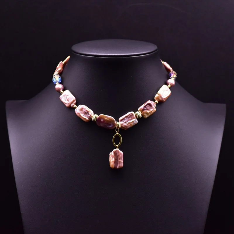 Necklace, Baroque Freshwater Pearl Clavicle Chain, Handmade Jewelry, Natural