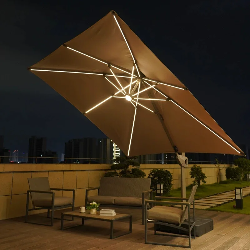 Outdoor Sunshade Umbrella 3m Modern Design Manual/Semi-Automatic Opening Villa Yard Garden Patio Commercial Stall Use Umbrella