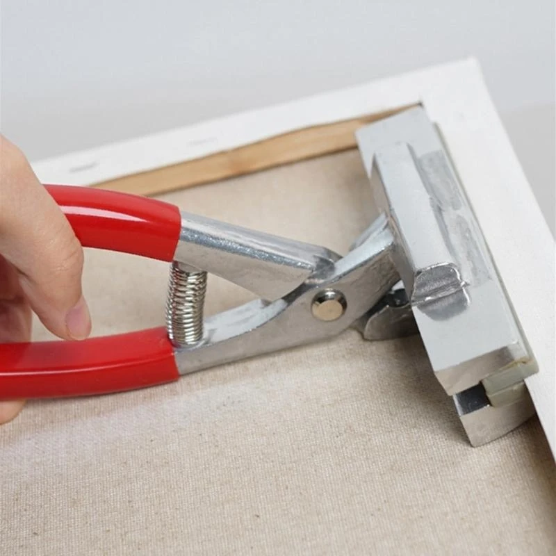 E1PD Ergonomic Pliers with Stainless Jaw for Perfectly Flattening Canvas on Art Frame