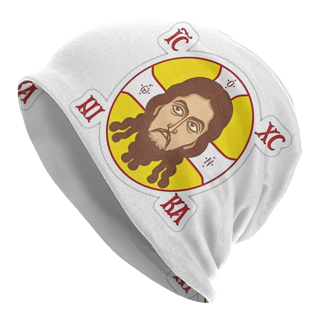 Orthodox Flag With Jesus Christ Face Bonnet Hat Hip Hop Outdoor Skullies Beanies Hats Men's Women's Warm Multifunction Caps