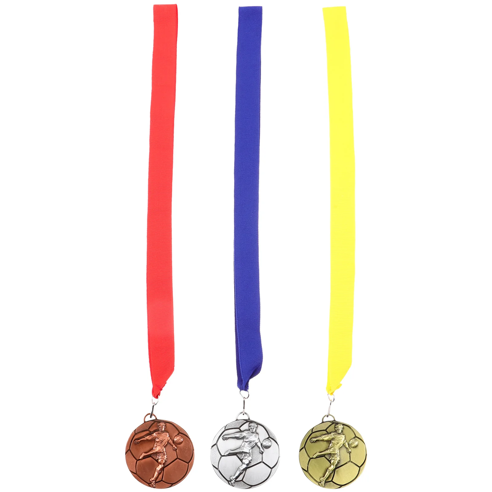 

3pcs Soccer Football Medals Competition Medal Marathon Encouragement Medals Award Accessories Durable Alloy Elegant Design