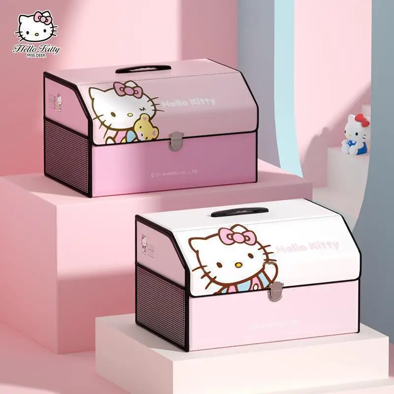 Sanrio Car Trunk Storage Box Storage Box Car Foldable Storage Storage Cartoon Hello Kitty Car Decoration Accessories Gift