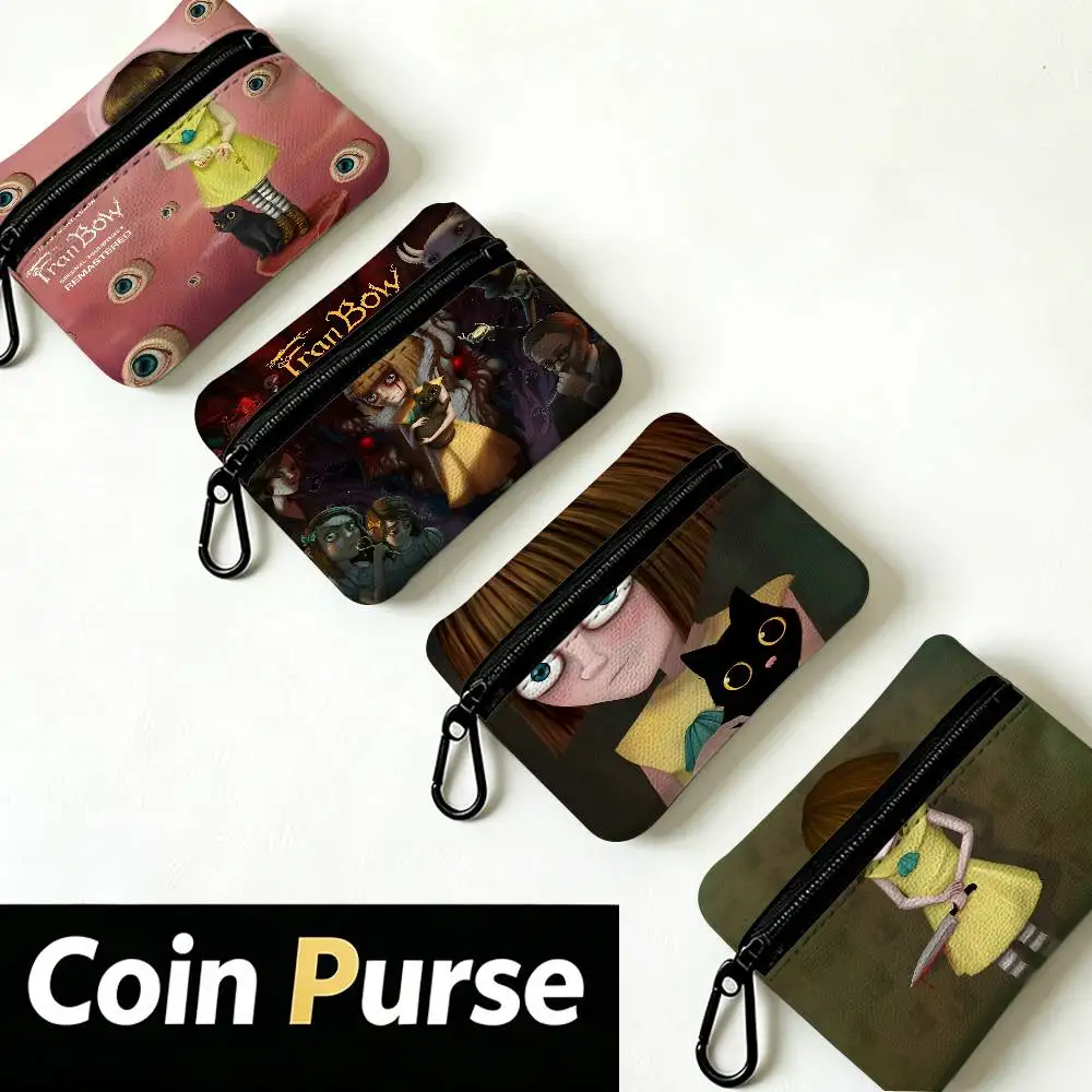 F-Fran B-Bow Mini Hanging Oxford Cloth Coin Bag Durable Zipper Key Card Pouch With Carabiner