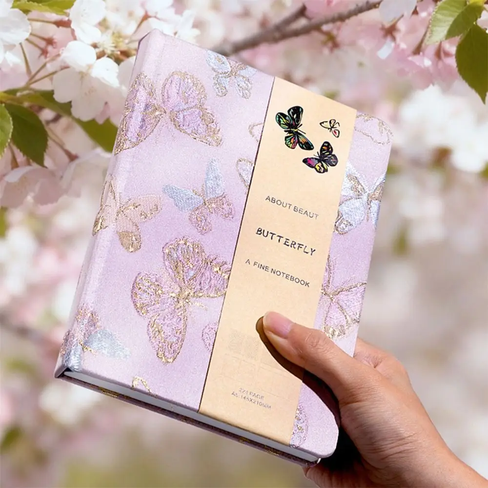 

Simple A5 Notebook Embroidery Butterfly Hard Cover Junk Journal 4-in-1 Inner Pages Planner Students